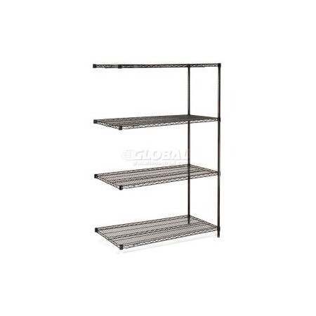 Nexel    Black Epoxy Wire Shelving Add-On 54W X 14D X 74H